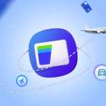 Uma superfície com o logótipo do Google Wallet junto ao logótipo do Samsung Wallet, rodeado por vários cartões de crédito.