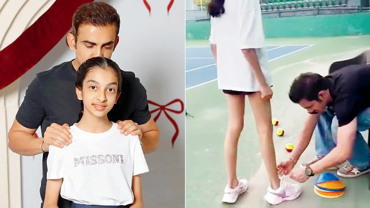 Gautam Gambhir gosta do treinamento de tênis da filha Aazeen