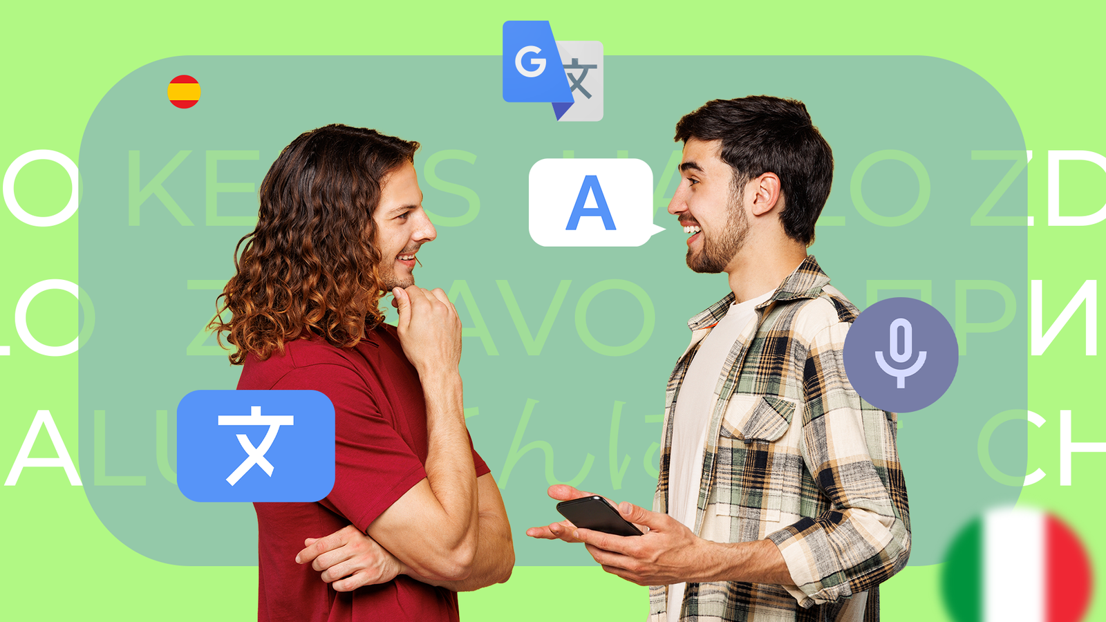 Aplicativo Google Tradutor mostrando opção de modo de escuta