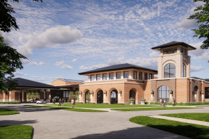 Renderização do American Place Casino em Waukegan, Illinois, mostrando o planejado resort de cassino permanente enquanto as operações temporárias recebem uma extensão em meio a litígios de licenciamento em andamento. Illinois estende as operações do cassino de Bally enquanto o processo de licença de Waukegan continua