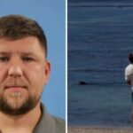 Left: Igor Mykhaylovych Lytvynchuk, of Covington, Washington. Right: Footage allegedly shows Lytvynchuk throwing a rock at a seal.