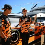 MONTE-CARLO, MONACO - JUNE 03: Lando Norris of Great Britain and McLaren and Oscar Piastri of Australia and McLaren make an appearance at a LEGO event during previews ahead of the F1 Grand Prix of Monaco at Circuit de Monaco on June 03, 2026 in Monte-Carlo, Monaco. (Photo by Manuel Eletto/Getty Images)