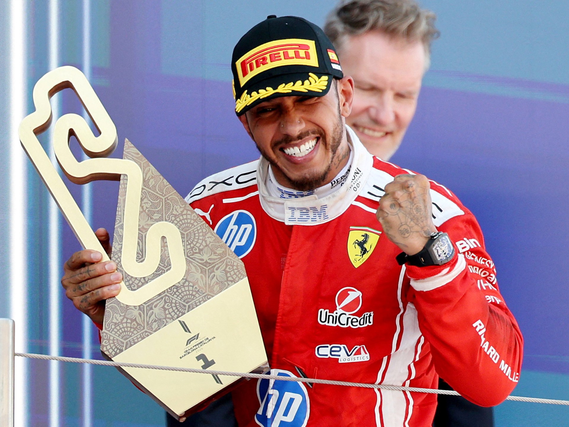 Lewis Hamilton em ação.
