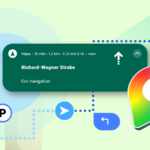 Google Maps na tela do telefone mostrando o recurso de navegação