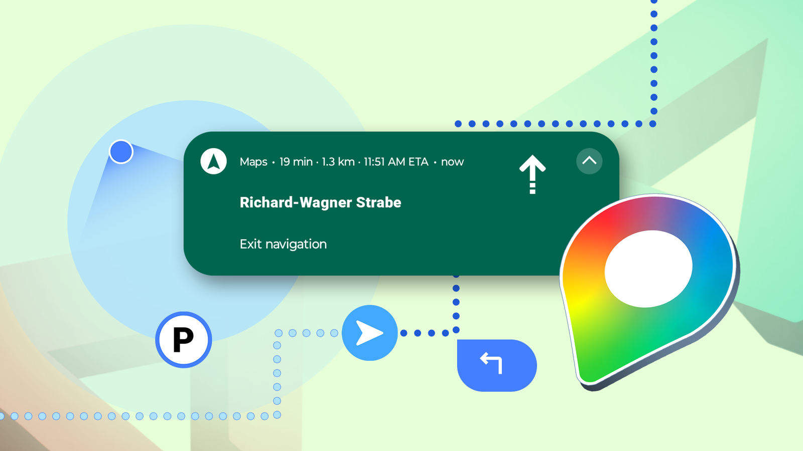 Google Maps na tela do telefone mostrando o recurso de navegação