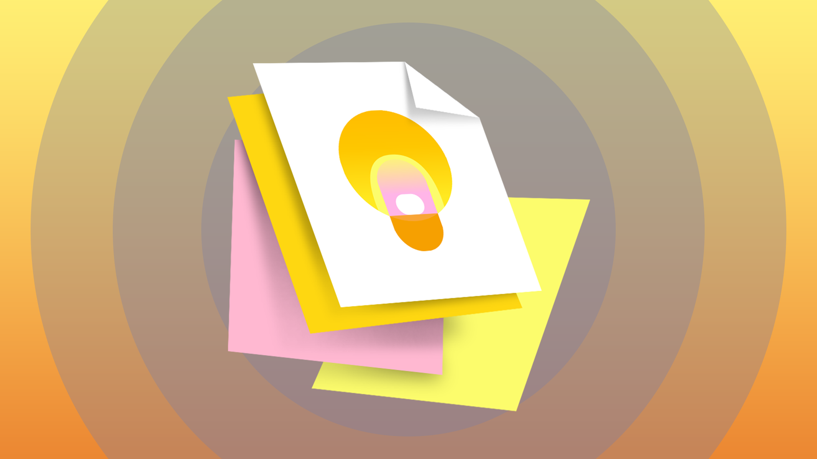 Homem trabalhando em um laptop ao lado de um grande logotipo 3D do Google Keep e de uma lista de verificação flutuante.