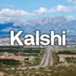 Logotipo de Kalshi na paisagem do Novo México enquanto tribos processam empresa de mercado de previsões por supostos contratos ilegais de apostas esportivas em terras tribais.