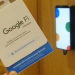 Um Pixel 8 mostrando um app de operadora encostado em um vaso de planta.
