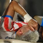 Julio Enciso is stretchered off the field injured during the international friendly match between Paraguay and Nicaragua at the Defensores del Chaco Stadium on June 5, 2026 in Asuncion, Paraguay. (Photo by Christian Alvarenga/Getty Images)