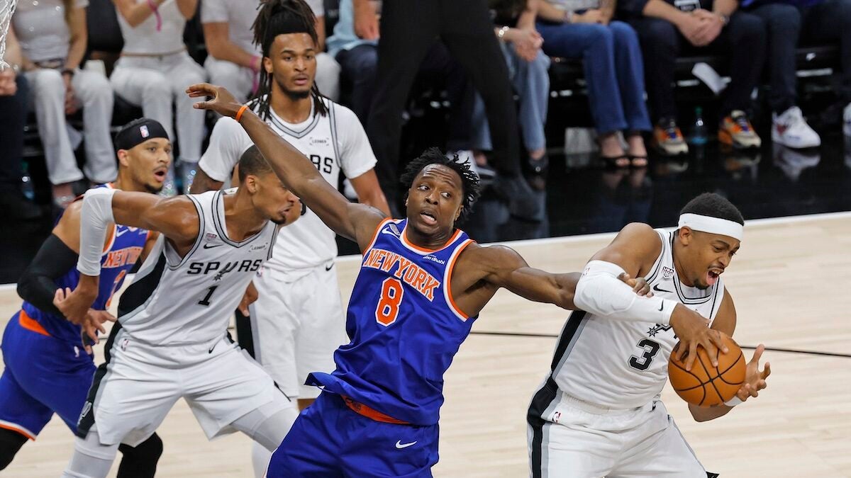 O presidente Donald Trump comparece ao jogo das finais da NBA dos Knicks na segunda-feira, 8 de junho de 2026. (X/ABC)