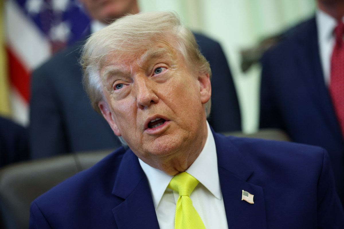 U.S. President Donald Trump speaks during a