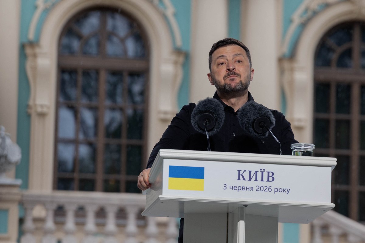 Ukraine's President Volodymyr Zelensky at a press conference on June 3, 2026, in Kyiv, Ukraine.