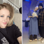 Brittany Christianson in her home before and after diagnosis.