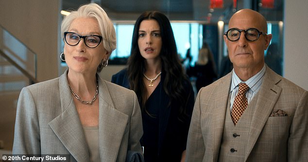 Miranda Priestly em O Diabo Veste Prada 2 (Meryl Streep, à esquerda, com Anne Hathaway e Stanley Tucci) é uma clássica narcisista de escritório