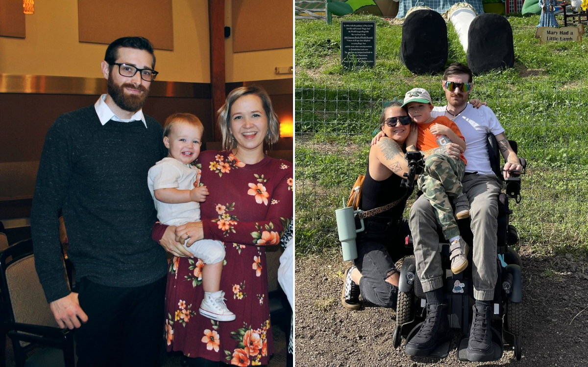 Eric, Allie Coultas and their son Logan before Eric's diagnosis.