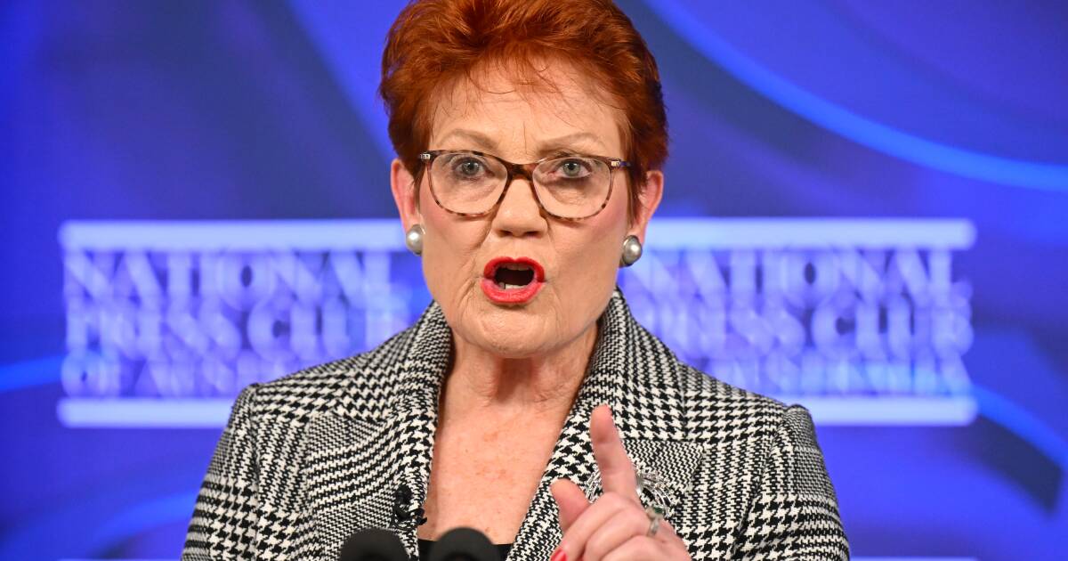 'Pertence aos agricultores': Hanson promete proteger a terra e a água em um discurso inflamado