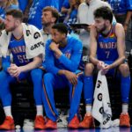 Chet Holmgren Thunder x Spurs, jogo 7, finais dos Playoffs Oeste da NBA