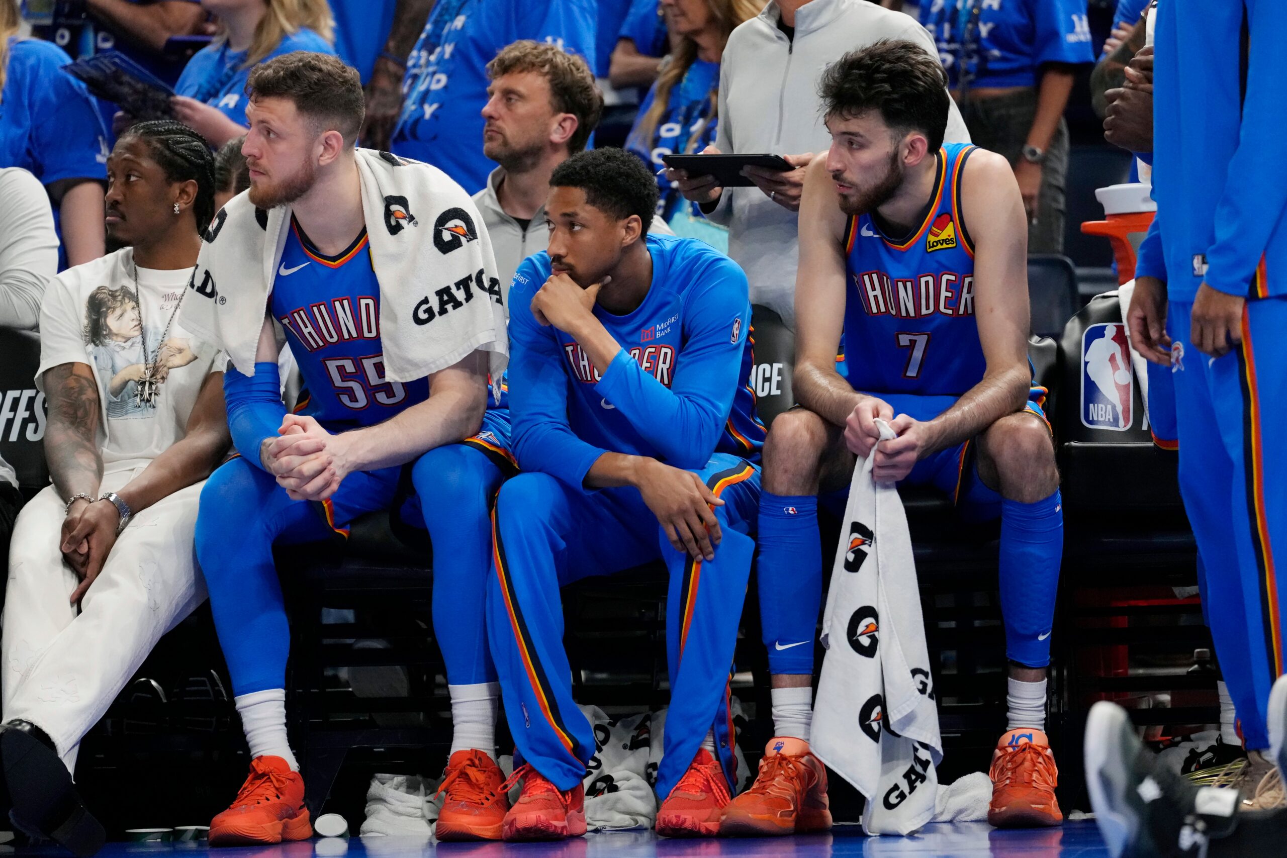 Chet Holmgren Thunder x Spurs, jogo 7, finais dos Playoffs Oeste da NBA