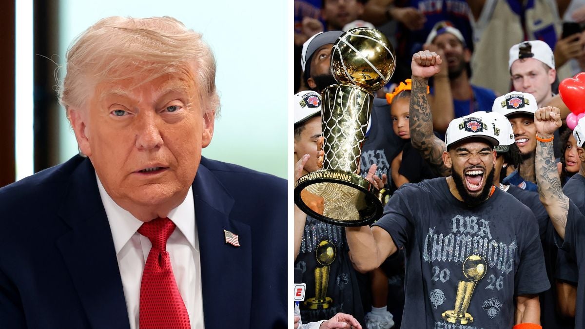 Ben Stiller grava um vídeo durante o terceiro quarto do jogo cinco das finais da NBA de 2026 em 13 de junho de 2026 em San Antonio, Texas. (Gregory Shamus/Imagens Getty)