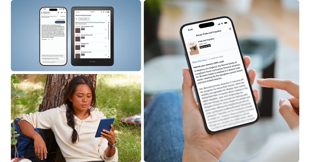 Recurso 'Story so far' da Amazon sendo lançado nos Kindles dos EUA e no aplicativo para iPhone | Recurso mostrado em um Kindle e no iPhone