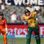 Tazmin Brits marca cem pela primeira vez na partida África do Sul x Holanda Feminina T20 da Copa do Mundo de 2026