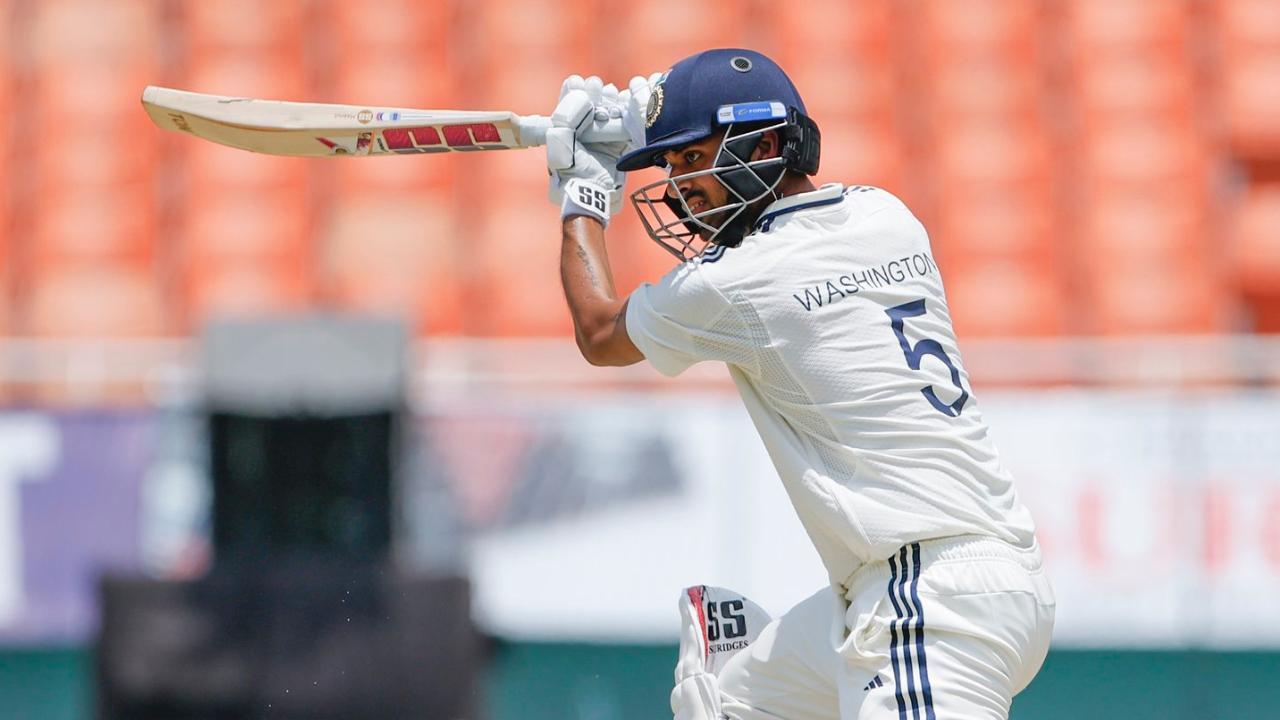 Teste IND vs AFG: Sundar completa meio século; Índia declara em 564 corridas