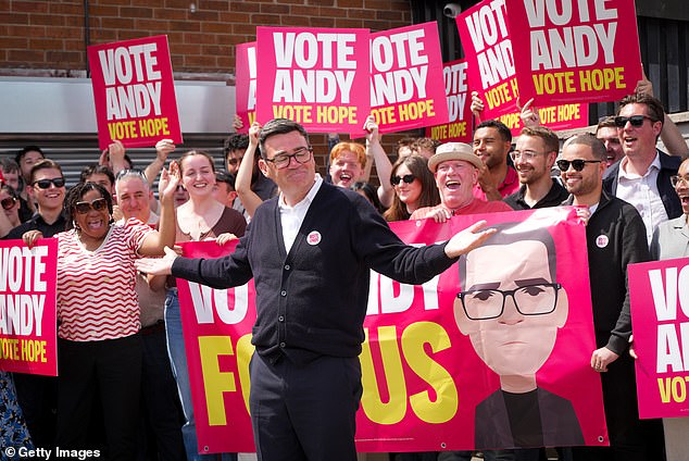 As assembleias de voto estão abertas enquanto Andy Burnham (foto hoje) tenta retornar à Câmara dos Comuns para poder desafiar Keir Starmer