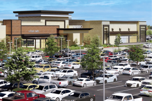 Renderização do North Fork Mono Casino & Resort no condado de Madera, Califórnia, mostrando o cassino tribal proposto, o estacionamento e o desenvolvimento do resort em meio a desafios legais contínuos.