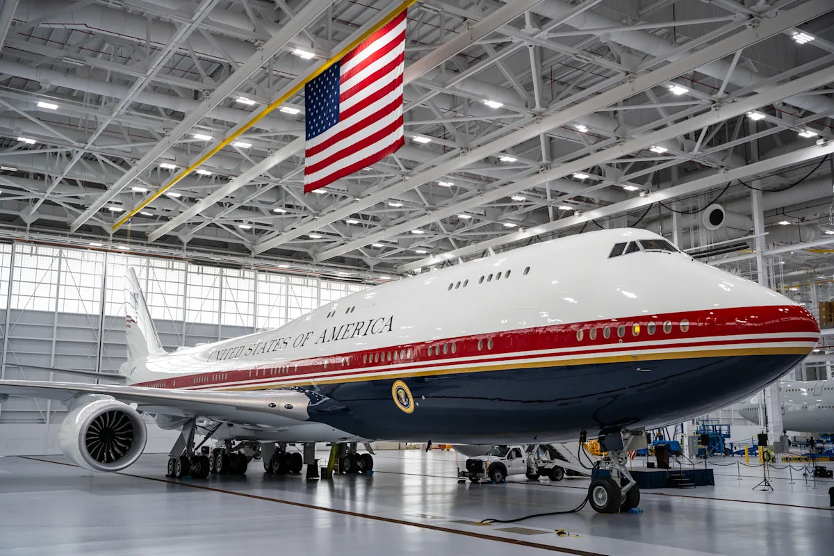 O novo avião Air Force One, em foto divulgada pela Aeronáutica. / Crédito: Força Aérea