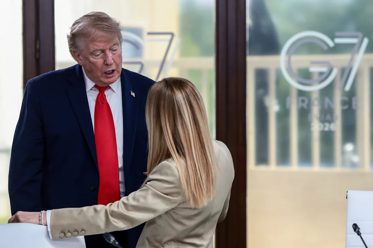 Trump aprofunda desentendimento com Meloni, da Itália, por causa de uma foto controversa da cúpula do G7