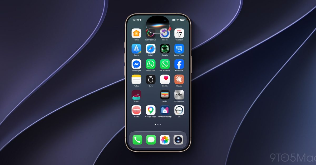 Ver a Siri AI em ação me deixou animado para o futuro | Uma captura de tela mostrando a nova animação Siri AI e o aplicativo para iPhone
