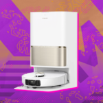 Robô aspirador e esfregão DREAME L60 Ultra FE, esfregão com esvaziamento automático e autolimpante de 100 ℃, sucção de 30.000 Pa, prevenção de obstáculos e navegação de 360 ​​°, limpeza profunda de canto a borda, escova TriCut, branco