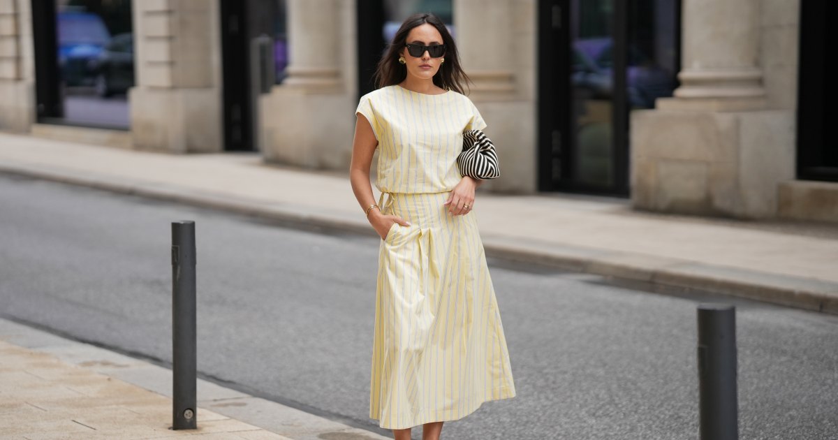 vestidos rosa, amarelo e azul
