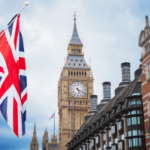 Union Jack voando em frente ao Big Ben em Londres, ilustrando as avaliações de risco financeiro da Comissão de Jogos do Reino Unido substituindo as verificações de acessibilidade.