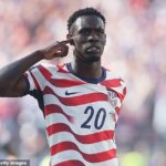 A Bélgica apelou para que o atacante americano Folarin Balogun fosse banido novamente no jogo das oitavas de final