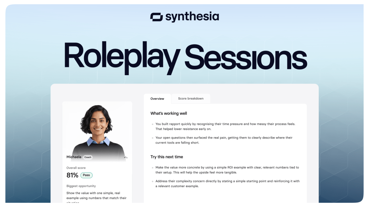 A plataforma de treinamento de IA da Synthesia está indo além dos vídeos para o coaching ao vivo