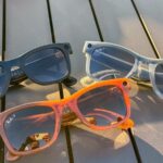 A lateral dos óculos inteligentes Ray-Ban Meta