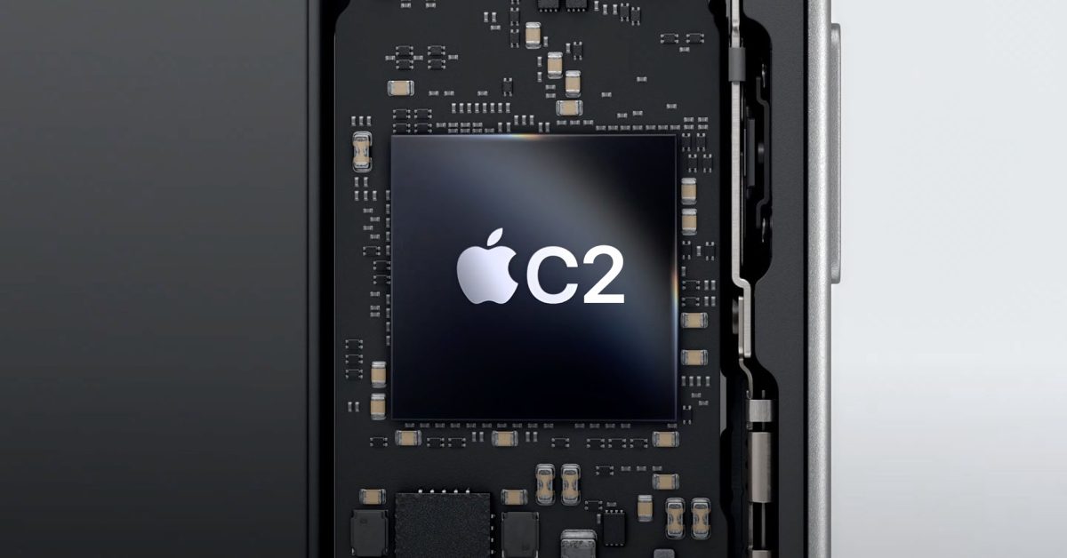 A mudança dos chips de rádio da Apple provavelmente levará mais cinco anos, sugere acordo com a Broadcom | Renderização do chip C2 mostrada