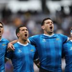 As estrelas do rugby da Argentina usaram um kit semelhante ao usado pela equipe de Diego Maradona em 1986