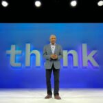 IBM CEO Arvind Krishna delivers the IBM Think keynote address in Boston on May 10, 2022.