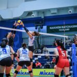 Meninas Alas Pilipinas em ação contra a Indonésia no Campeonato Sub-18 Feminino da Confederação Asiática de Voleibol (AVC)