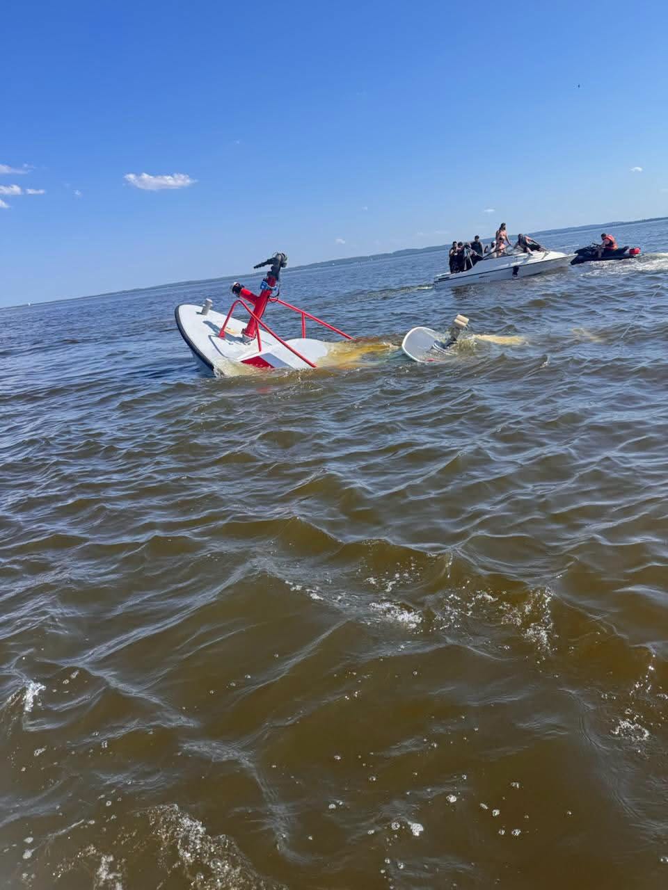 Baleia afunda barco dos bombeiros de Nova Jersey, enviando tripulação ao mar