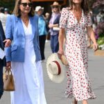 A dupla mãe e filha Carole e Pippa Middleton parecia elegante sem esforço quando chegaram a Wimbledon hoje