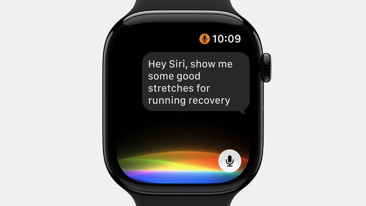 Captura de tela da Siri AI da Apple no iOS.