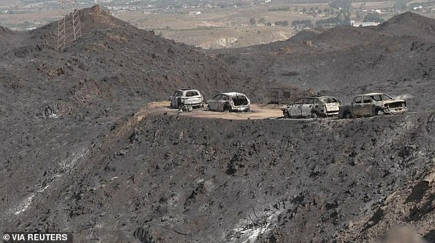 Fotografias angustiantes mostram como as vítimas britânicas do incêndio florestal ficaram sem estrada enquanto fugiam por trilhas de terra para escapar de um incêndio mortal na Espanha