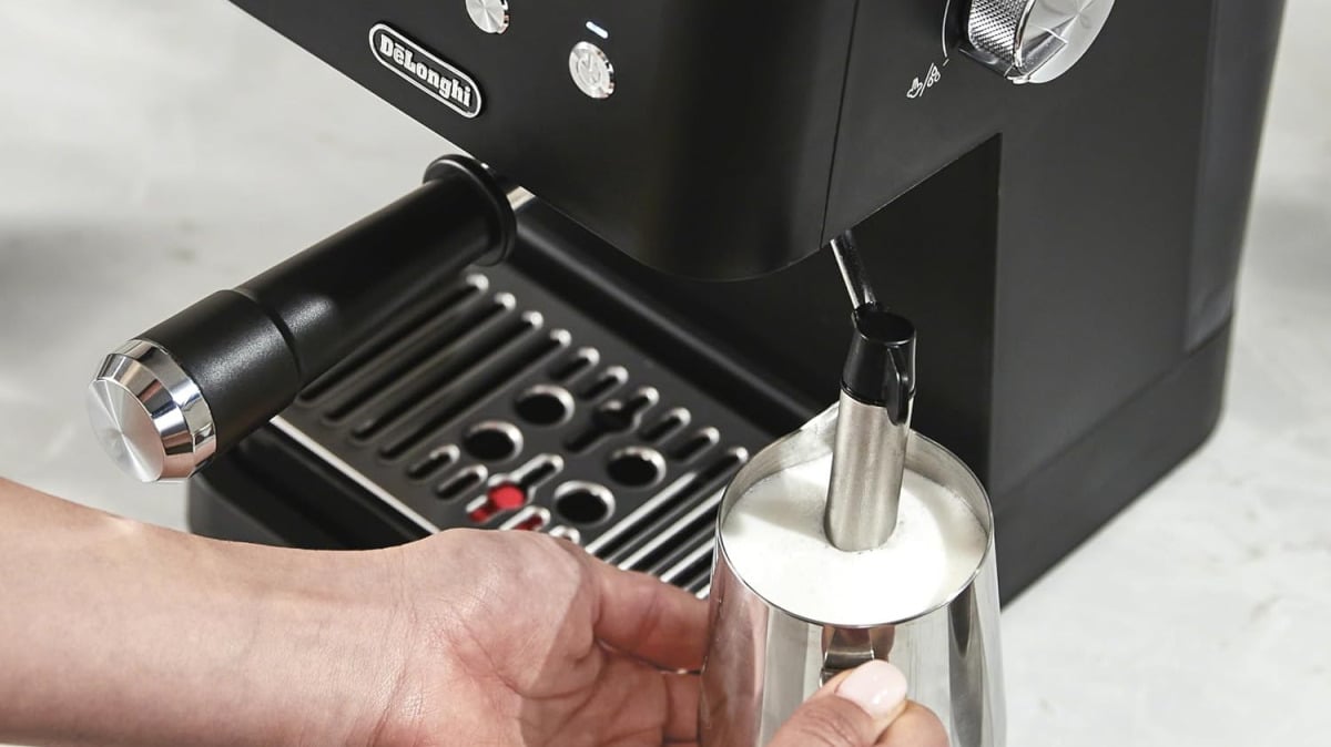 Máquina de café expresso clássica de aço inoxidável