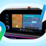 Tela do Android Auto com ícones Gemini, calendário e ideias
