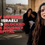 Família chora bebê depois que forças israelenses bloquearam viagem ao hospital