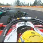George Russell caiu no Grande Prêmio da Bélgica após colidir com Lewis Hamilton