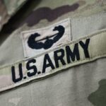 KRAKOW, POLAND SEPTEMBER 13: A U.S. Army patch on the sleeve of an American soldier participating in the celebrations of Land Forces Day and the presentation of the banner to the command of the 2nd Polish Corps Land Component Command, in Krakow, Lesser Poland Voivodeship, Poland, on September 13, 2025.